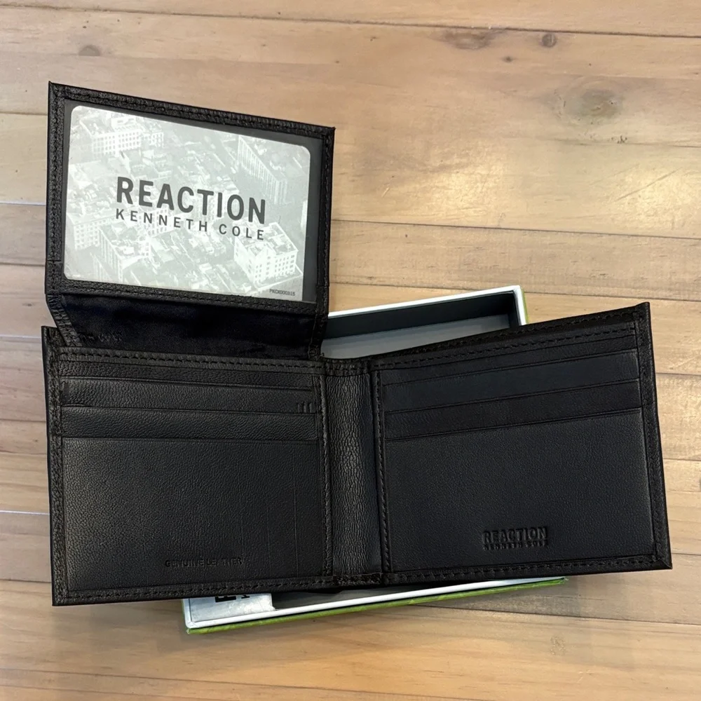 Kenneth Cole Reaction Dark Leather Bi-Fold Wallet